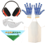 Kit protection gants en coton, lunettes, casque, bandana Agrieuro, tablier