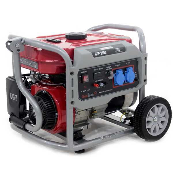 GeoTech-Pro GGP 3500 - Groupe électrogène sur chariot avec AVR 3 kW - Continue 2.8 kw Monophasé