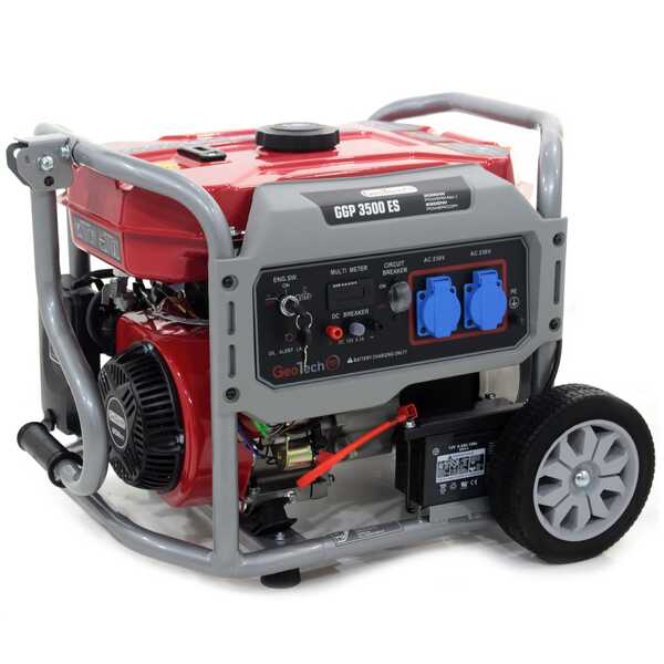 GeoTech-Pro GGP 3500 ES - Groupe électrogène sur chariot avec AVR 3 kW - Continue 2.8 kw Monophasé