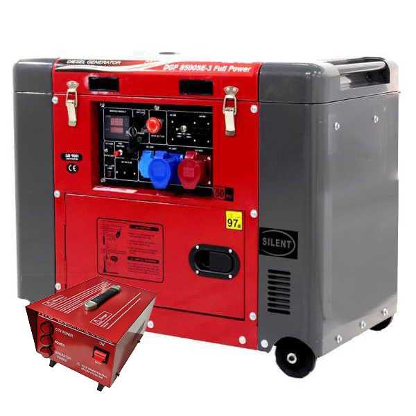 Groupe électrogène 5,5 KW diesel GeoTech Pro DGP8500SE-3 Full-power insonorisé + ATS monophasé