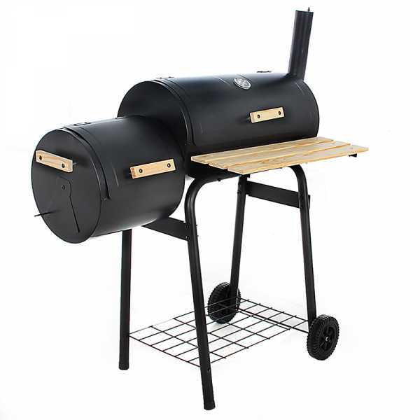 Barbecue à charbon CB 400-2 avec grille en acier - fumoir - Surface de cuisson 54x30 cm en soldes