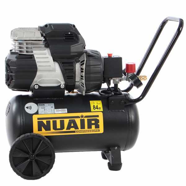 Nuair Sil Air 244/24 - Compresseur d'air électrique sur chariot - 1.5 CV - 24 L oilless - Silencieux en soldes