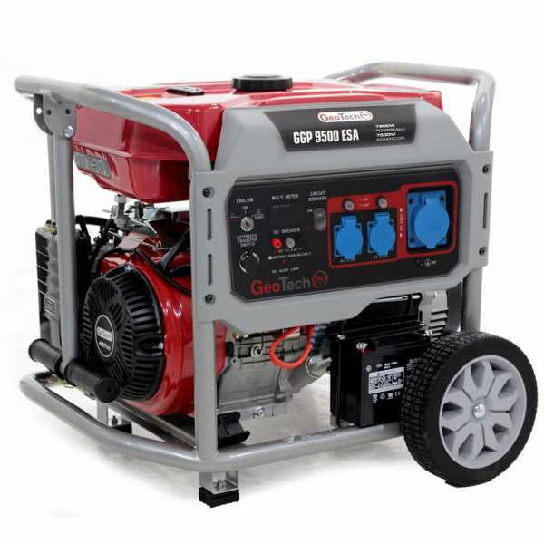 GeoTech-Pro GGP 9500 ESA - Groupe électrogène sur chariot avec AVR dém. électrique 7.9 kW - Continue 7.5 kW Monophasé