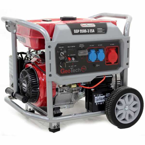 GeoTech Pro GGP 9500-3 ESA - Groupe électrogène 7.8 KW triphasé sur chariot - dém. électrique en soldes