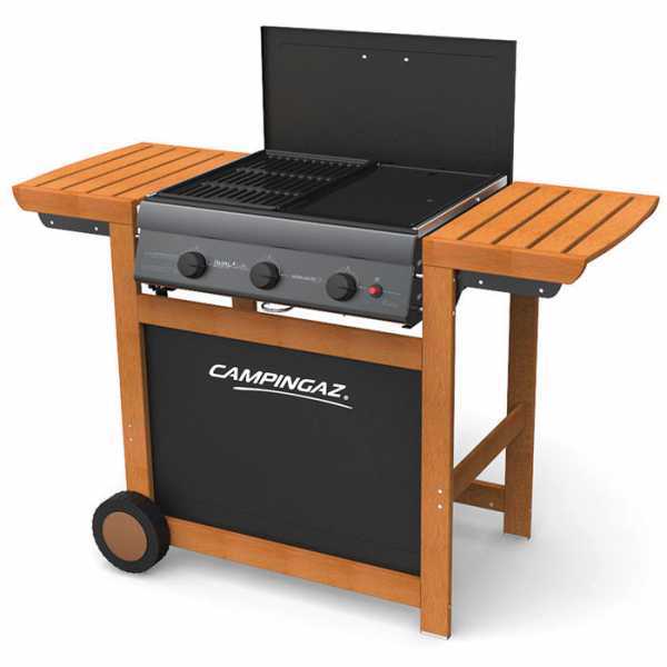 Barbecue à gaz ou méthane Campingaz 3 Series Adelaide 3 Woody Dualgas plancha et grille 3 réchauds en soldes