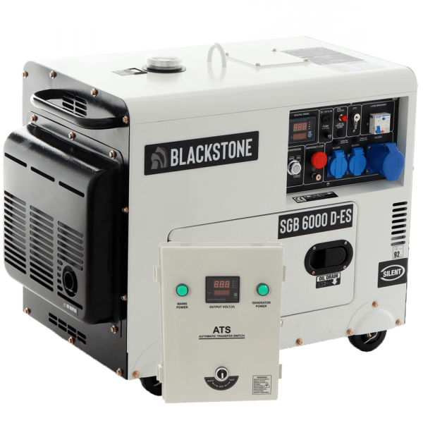 Groupe électrogène diesel Monophasé Blackstone  SGB 6000 D-ES - Tableau ATS inclus