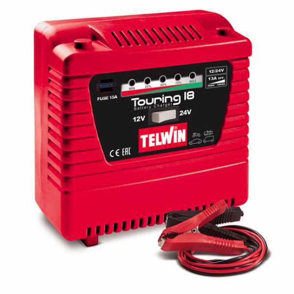 Chargeur de batterie Telwin Touring 18 12/24V pour batterie de 50 Ah à 115 Ah en soldes
