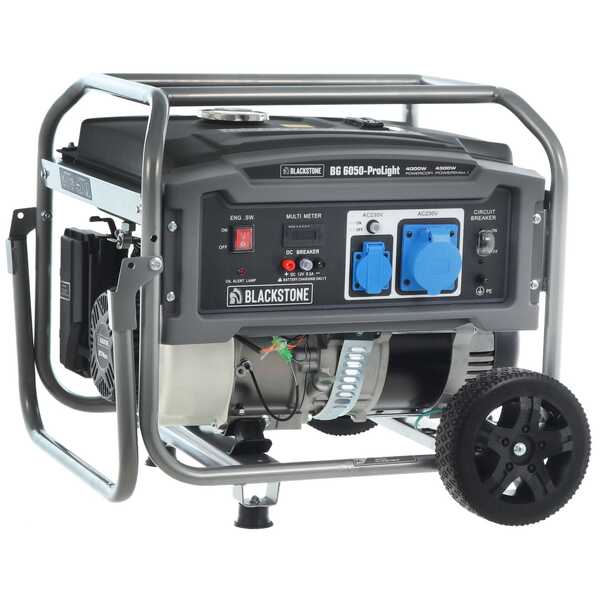 BlackStone BG 6050 - Groupe électrogène sur chariot à essence avec AVR 4.3 kW - Continue 4 kW Monophasé
