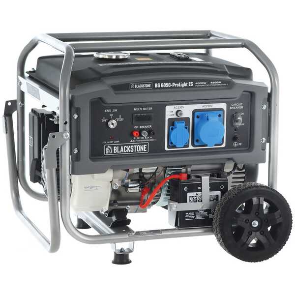 BlackStone BG 6050 - Groupe électrogène sur chariot à essence avec AVR et dem.électrique 4.3 kW - Continue 4 kW Monophasé