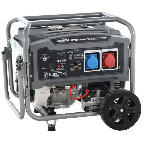 BlackStone BG 11050 - Groupe électrogène sur chariot à essence avec AVR 7.8 kW - Continue 7.5 kW Full-Power