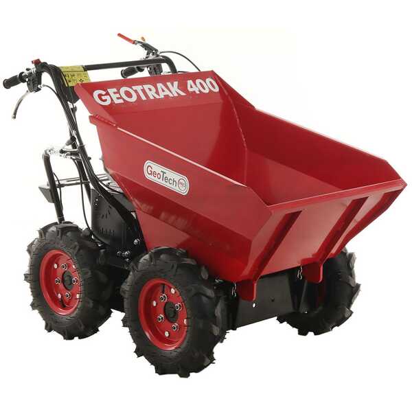 Brouette à moteur GeoTech Pro GEOTRAK 400 - benne dumper 400 kg  -  4 roues motrices en soldes