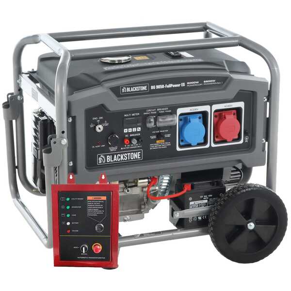 BlackStone BG 9050 - Groupe électrogène sur chariot à essence avec AVR 6.6 kW - Continue 6 kW Full-Power + ATS