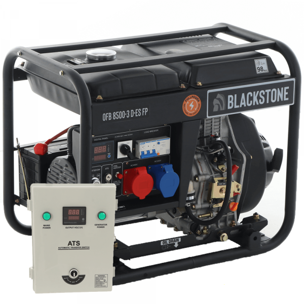 Groupe électrogène diesel FullPower Blackstone OFB 8500-3 D-ES FP - Cadran ATS monophasé inclus