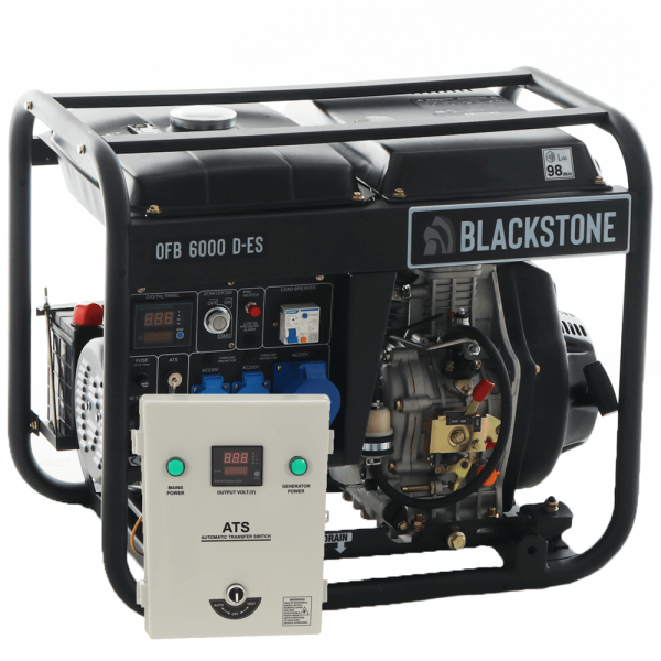 Groupe électrogène Monophasé Diesel Blackstone OFB 6000 D-ES - Cadran ATS inclus