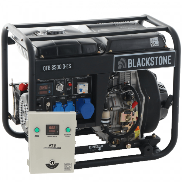 BlackStone OFB 8500 D-ES - Groupe électrogène Monophasé Diesel - 6.3 kw - Cadran ATS inclus