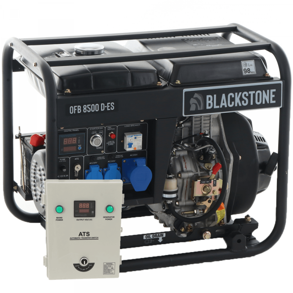 BlackStone OFB 8500 D-ES - Groupe électrogène Monophasé Diesel - 6.3 kw - Cadran ATS inclus en soldes