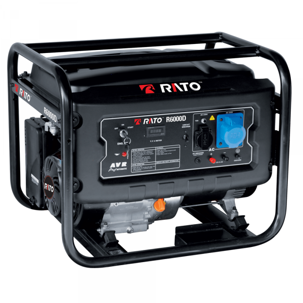 Rato R6000D AVR - Groupe électrogène à essence avec AVR et dém. électrique 6 kW - Continue 5.5 kW Monophasé