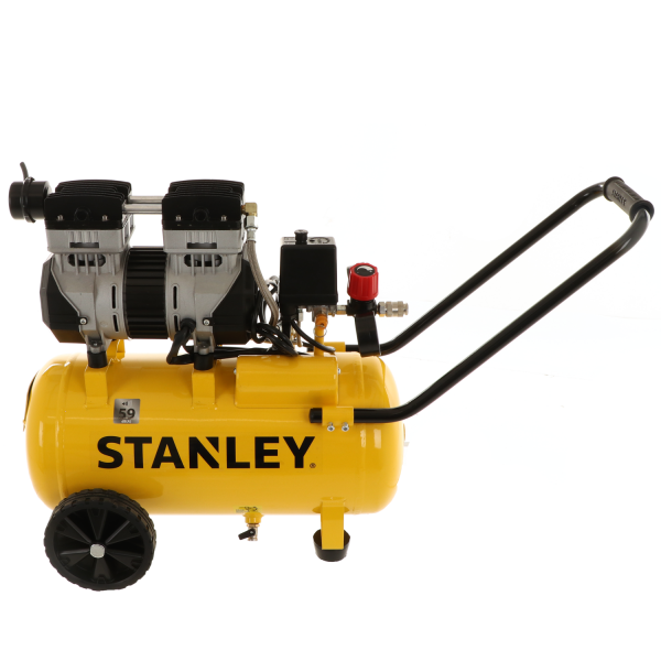 Stanley DST 150/8/24 SXCMS1324H - Compresseur d'air électrique sur chariot - 24 L Oilless - Silencieux en soldes