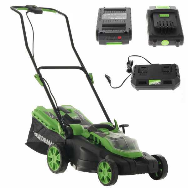 Tondeuse à gazon à batterie Verdemax RS20 - 2 Batteries 20V/2.5Ah - Amplitude de coupe 38 cm en soldes