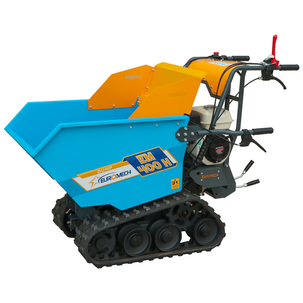 Brouette motorisée à chenilles EuroMech EM400H-Dump - Caisson dumper avec charge de 400 Kg en soldes