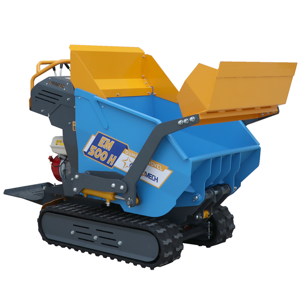 Brouette motorisée EuroMech EM500H-Dump & Shovel - Benne dumper hydraulique 500 kg avec pelle en soldes