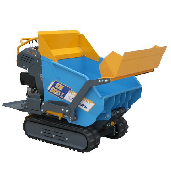 Brouette motorisée EuroMech EM500L-Dump & Shovel - Caisson dumper hydraulique 500 kg avec pelle