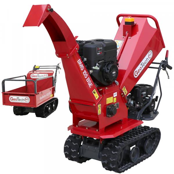 GeoTech-Pro BMS155 BS - Broyeur autotracté sur brouette à chenilles - Moteur B&S XR2100 en soldes