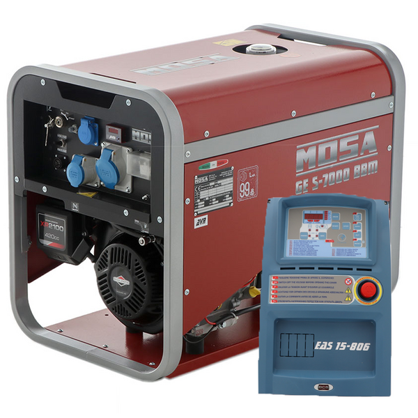 MOSA GE S-7000 BBM AVR EAS - Groupe électrogène à essence avec AVR 6.5 kw - Continu 5.4 kW monophasé + ATS - Moteur B&S XR2100