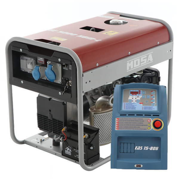 MOSA GE 5000 HBM-L AVR EAS - Groupe électrogène à essence avec AVR 4.4 kW - Continu 3.6 kW Monophasé + ATS - Moteur Honda iGX270