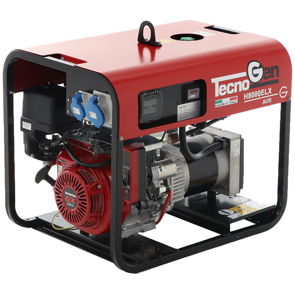 TecnoGen H8000ELX - Groupe électrogène à essence dém. électrique 5.8 kW - Continu 5.2 kW Monophasé