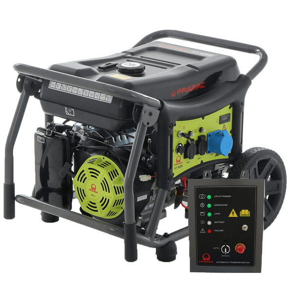 Pramac WX 6200 ES ATS - Groupe électrogène à essence sur chariot 5.8 kW - Continu 5.3 kW Monophasé + ATS