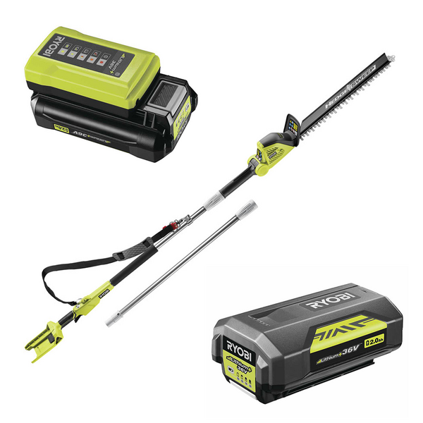 RYOBI RY36PHT50A-0 - Taille-haie sur perche à batterie Max Power 36V/2Ah - Lame de 50 cm