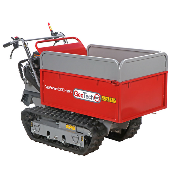 GeotechPro GeoPorter 630E Hydro - Brouette à moteur sur chenilles - benne extensible hydraulique 600Kg en soldes