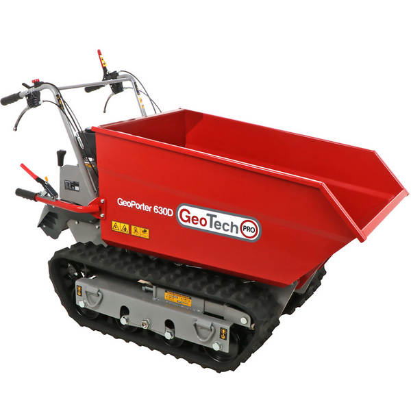 GeotechPro GeoPorter 630D - Brouette à moteur sur chenilles - Benne dumper 600Kg