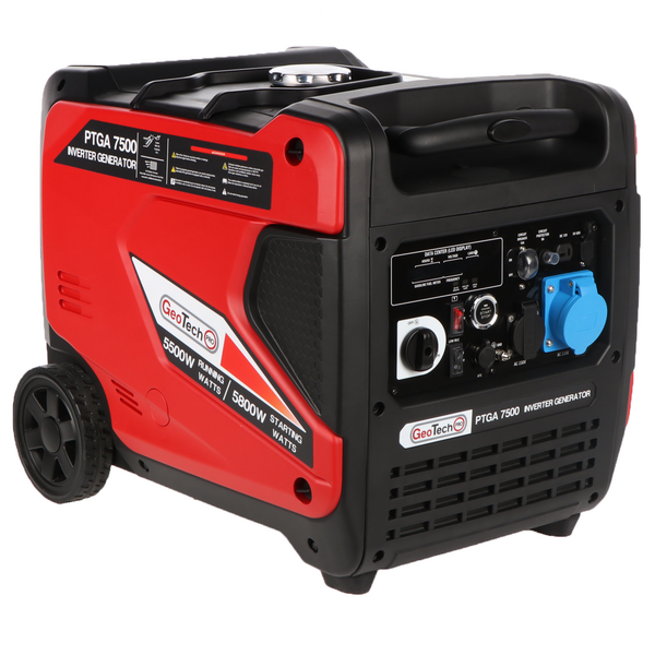 GeoTech-Pro PTGA 7500 - Groupe électrogène inverter insonorisé sur chariot 5,8 kW - Continu 5,5 kW Monophasé