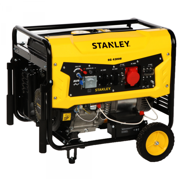 Stanley SG 4200B - Générateur de courant à essence - AVR - 4.3 kW - Continu 4.0 kW Triphasé