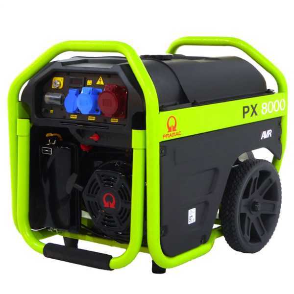 Pramac PX 8000 - Groupe électrogène 4.8 KW triphasé à essence - sur chariot - dém. électrique