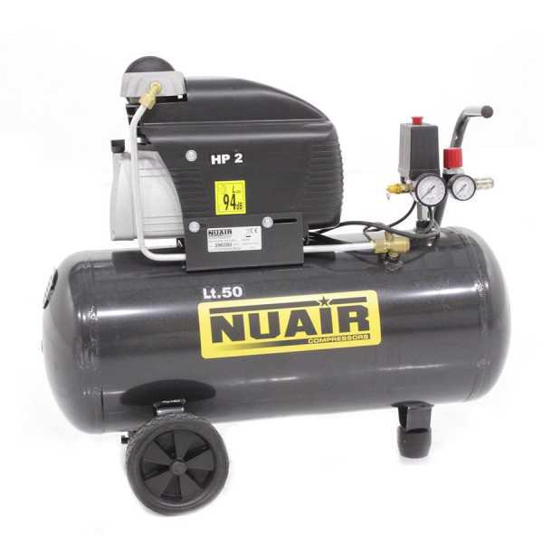 Nuair FC 2 50 - Compresseur d'air électrique sur chariot moteur 2 CV - 50 L à air comprimé en soldes