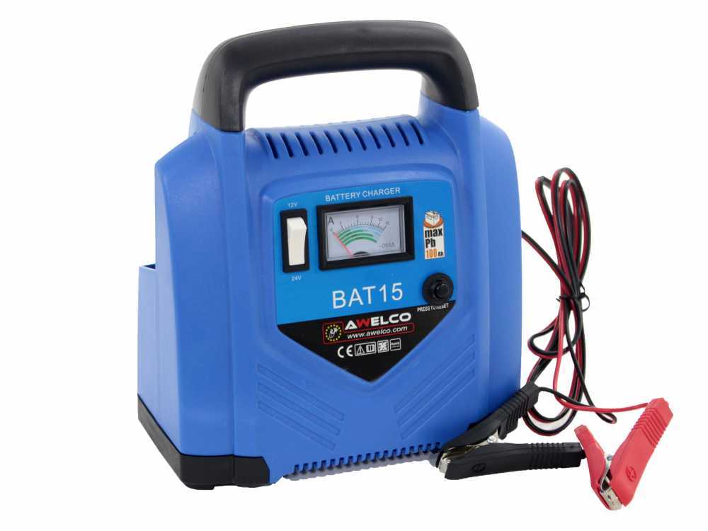 Chargeur de batterie auto portatif Awelco BAT 15 - alimentation monophasée  - batterie 12/24V
