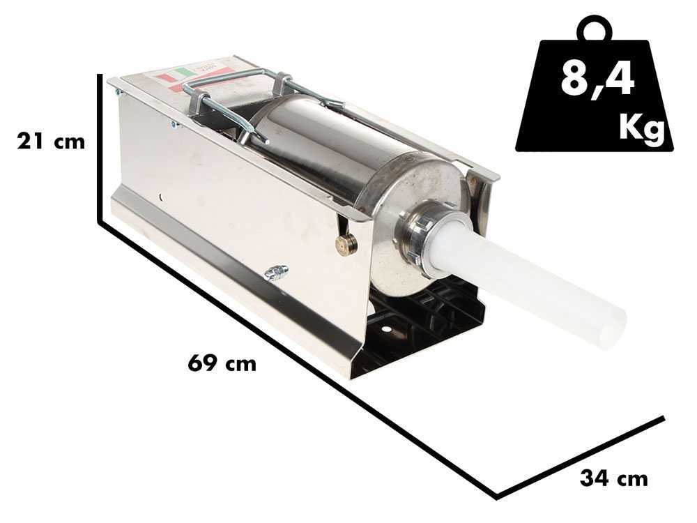 Ensacheuse à Viande Manuelle REBER 3 Kg – Inox Professionnel, 2 Vitesses, Italie