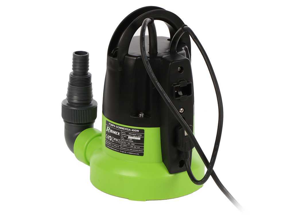 Ribimex PRPVC400C – Pompe Submersible Automatique Pour Eaux Usées 400 W – Débit Puissant 9500 L/h, Parfaite Pour Vide-Cave Et Évacuation