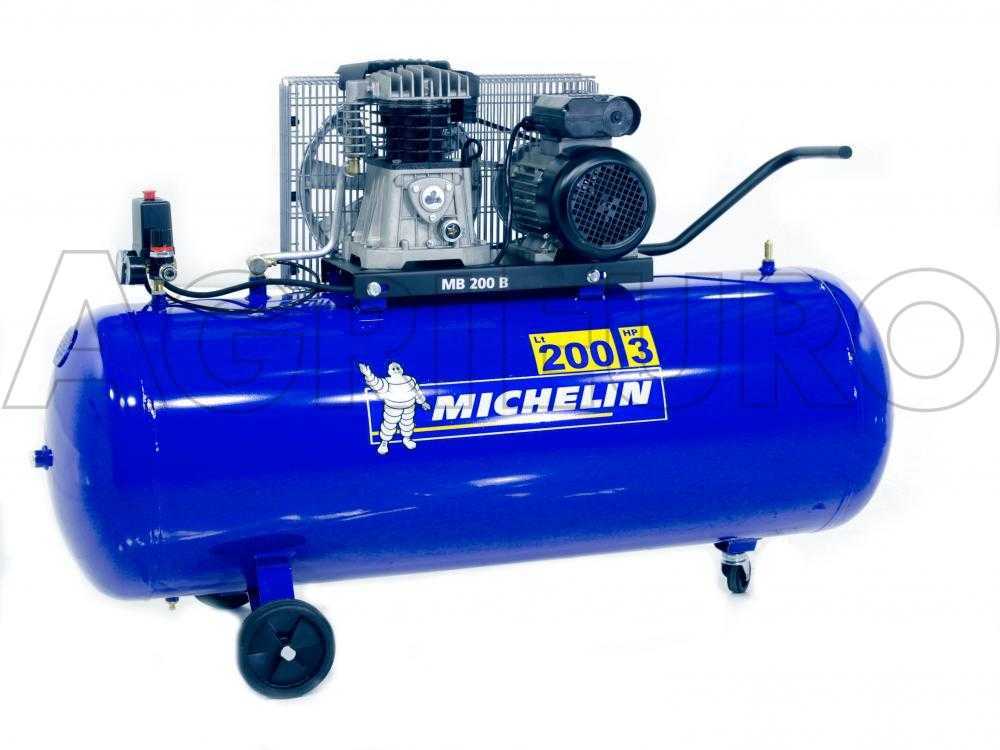 Compresseur électrique à courroie Michelin MB 200 3B moteur 3 HP - 200 L