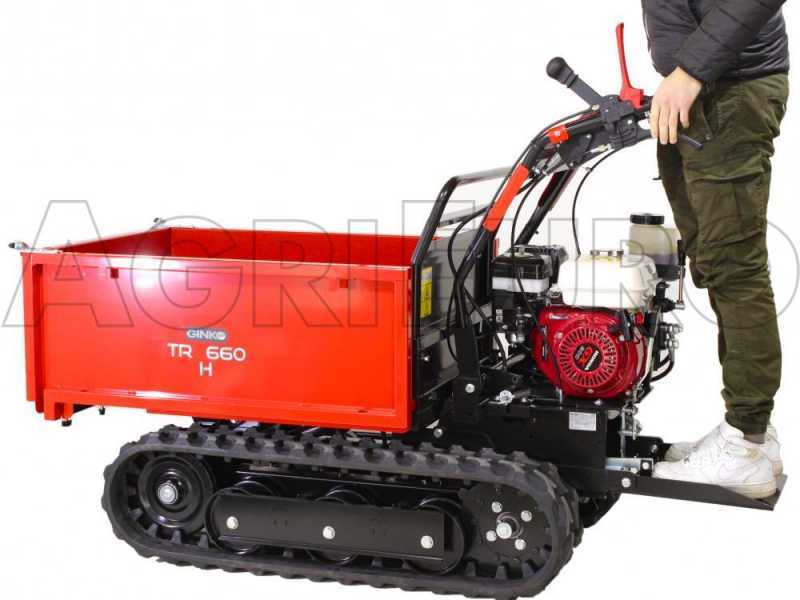 Brouette &agrave; moteur Ginko TR 660 extensible avec basculement hydraulique, moteur Honda