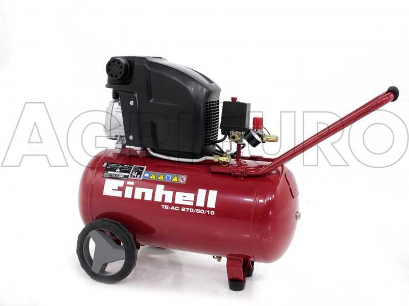 Einhell TE-AC 270/50/10 - Compresseur d'air &eacute;lectrique sur chariot - Moteur 2.5 CV - 50 L air comprim&eacute;