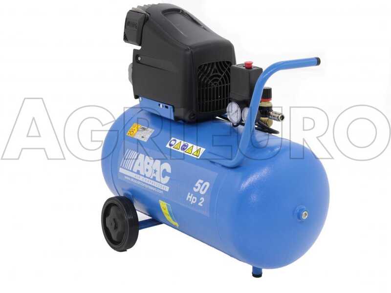 Compresseur D'Air ABAC Montecarlo L20 50 Litres - 2CV - 10 Bar - Injection Huile - Roues Transport