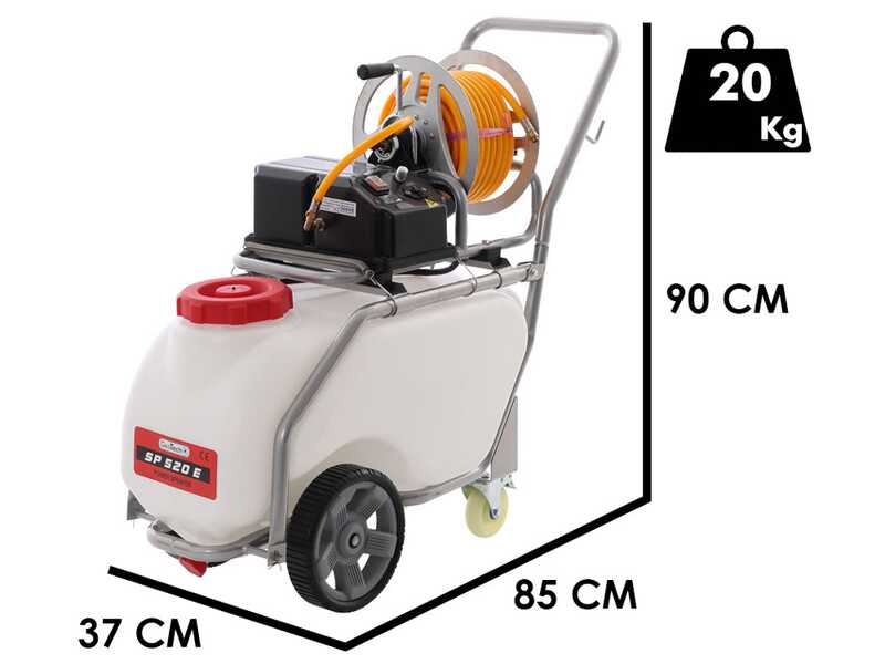 GeoTech SP 520 E - Pompe de pulv&eacute;risation &eacute;lectrique &agrave; batterie sur chariot - 50 L