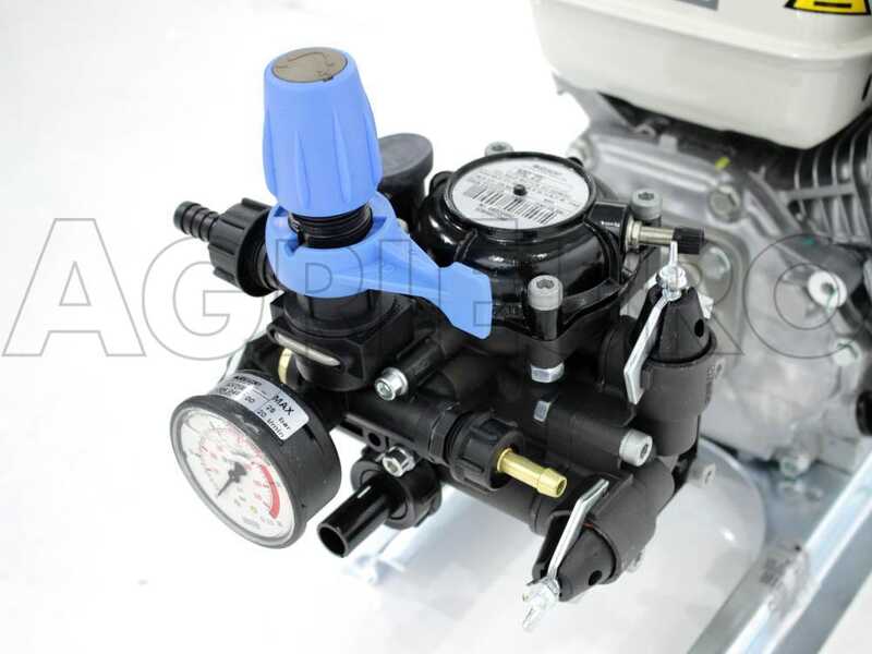 Groupe motopompe de pulv&eacute;risation Comet MC 25 Honda GP 160 sur chariot Dal Degan avec r&eacute;servoir 150 l
