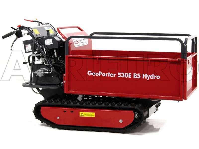 Brouette &agrave; moteur GeoTech Pro GeoPorter 530E BS Hydro - 10 CV - basculement hydraulique, charge 500 kg