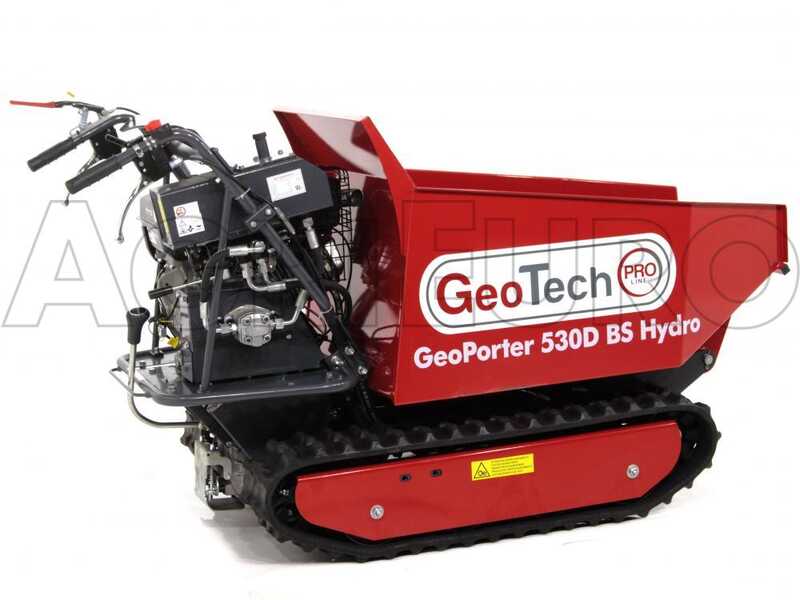 Brouette &agrave; moteur GeoTech Pro GeoPorter 530D BS Hydro - 12 CV - benne dumper hydraulique 500 kg