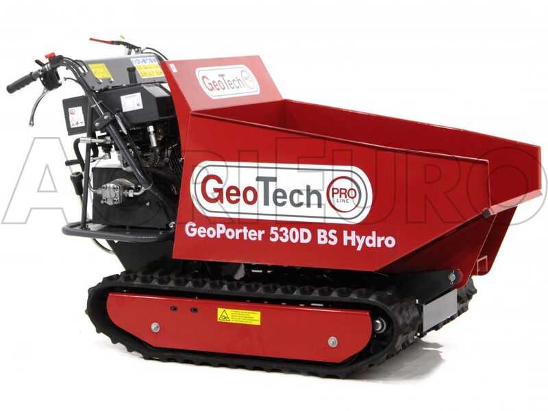 Brouette &agrave; moteur GeoTech Pro GeoPorter 530D BS Hydro - 12 CV - benne dumper hydraulique 500 kg